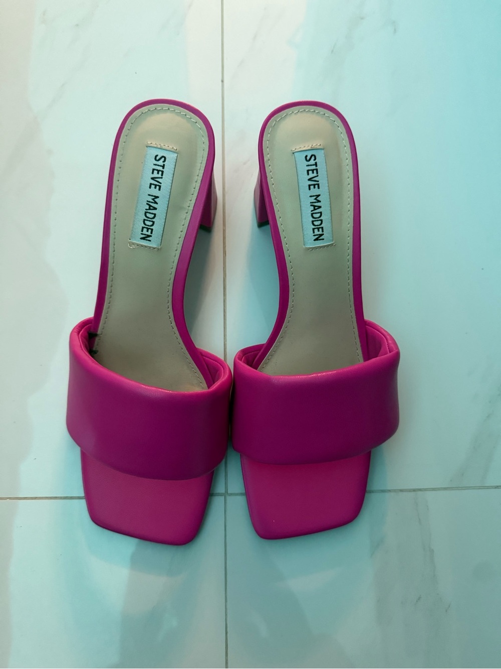 Steve Madden Fuchsia Wide-Strap Block Heel